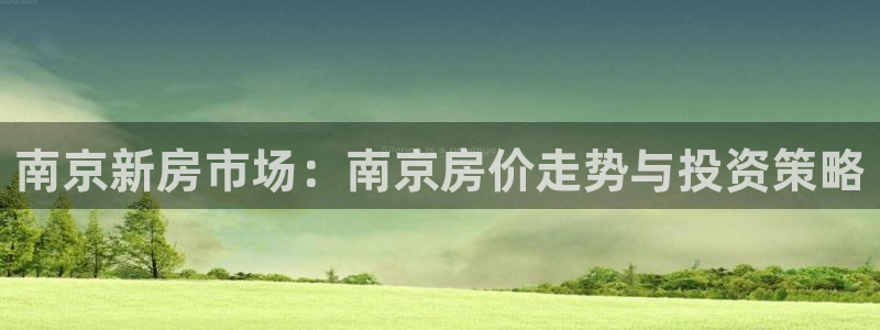 和记开户官网：南京新房市场：南京房价走势与投资策略