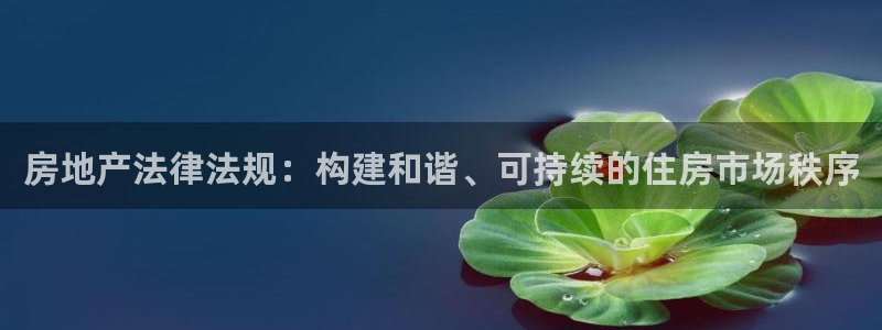 和记隆官网：房地产法律法规：构建和谐、可持续的住房市场秩序