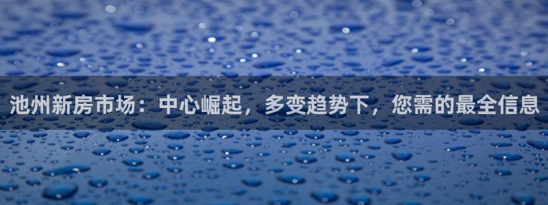 和记娱永久h88285官网：池州新房市场：中心崛起，多变趋势