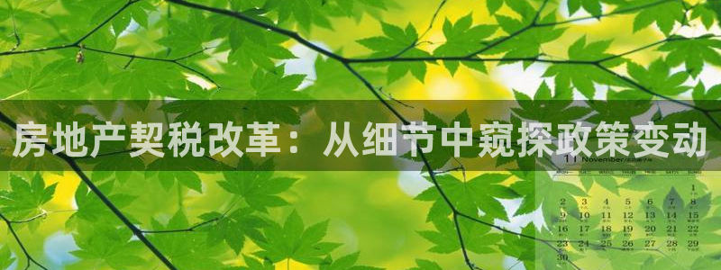 和记官网是一个什么平台：房地产契税改革：从细节中窥探政策变动