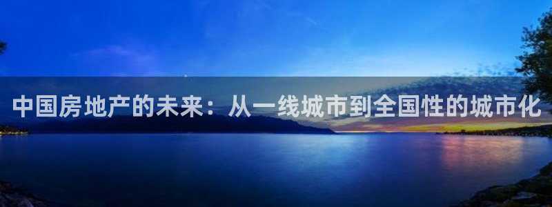 和记3官网：中国房地产的未来：从一线城市到全国性的城市化